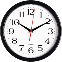 Bernhard Products Black Wall Clock Silent Non Ticking 10 Inch Quality Quartz Battery Operated Round Easy To Read Homeofficekitchenclassroomschool Clock Sweep Movement