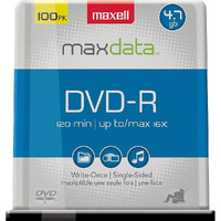Maxell Max638014 Dvd-R Blank Disc - 4.7 Gb & 120Min Storage Space & Max Up To 16X - Superior Archival Life Digital Storage Playback & Compatible With Cd/Dvd/ Drives & Players - 100 Pack