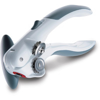 Zyliss Lock N Lift Can Opener - Can Opener With Lid Lifter Magnet - Manual Can Opener With Locking Mechanism - Safe And Easy-To-Turn - Stainless Steel - White