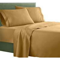 Clara Clark Supreme 1500 Collection 4Pc Bed Sheet Set - Queen Size, Camel Gold, Woot_15_Sht-Q-Camel