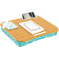 Lapgear Xl Designer Lap Desk With Phone Holder And Device Ledge - Aqua Trellis - Fits Up To 17.3 Inch Laptops - Style No. 45512