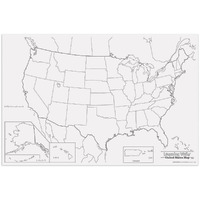 Pacon Pac78760 United States Giant Map, 48"" Width, 72"" Length, Black/White