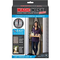 Magic Mesh Deluxe- Black- Hands Free Magnetic Screen Door, Mesh Curtain Keeps Bugs Out, Frame Hook & Loop, Hands Free, Pet & Kid Friendly- Fits Doors Up To 39 X 83 Inches