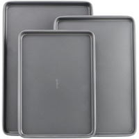 Goodcook Nonstick Steel 3-Piece Cookie Sheet Set