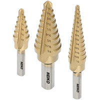 Neiko 10193A Titanium Step Bits, Unibit Set, 28 Sizes, High Speed Steel, Standard (Sae) Step Drill Bit Set, Step Bits For Metal. Unibit Step Drill Bits, Industrial Unibit