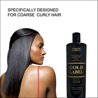 Brazilian Gold Label Professional Keratin Blowout Treatment Super Enhanced Formula Specifically Designed For Coarse Curly Black, African, Dominican And Brazilian Hair Types 240Ml