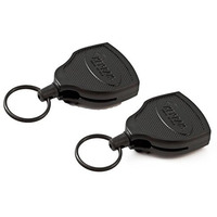 Key-Bak Super 48 Locking Professional Heavy Duty Self Retracting Key Reel With Retractable Kevlar Cord, 48"" Black (2 Pack)