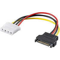 Manhattan 6"" 4-Pin Molex Female To 15-Pin Sata Male Power Cable