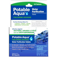 Potable Aqua Chlorine Dioxide Water Purification Tablets - 30 Count