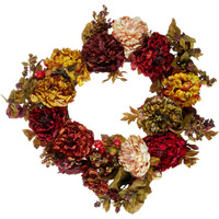 22"" Autumn Hydrangea Peony Wreath