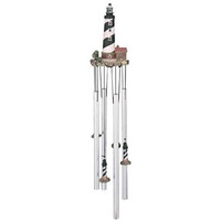 George S. Chen Imports Round Top Wind Chime Lighthouse Cape Hatteras Hanging Porch Decoration