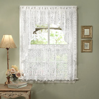 Sweet Home Collection 5 Pc Kitchen Curtain Set, Swag Pair, Valance, Choice Of 24 Or 36 Tier Pair