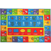 Kev & Cooper Playtime Collection Abc, Numbers And Shapes Educational Area Rug - 33"" X 47""