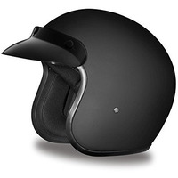 Daytona Helmets 3/4 Open Face Motorcycle Helmet - Dot Approved [Dull Black] [L]