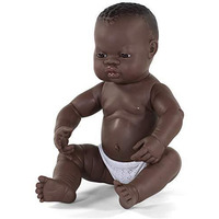 Miniland Educational - 15.75 Anatomically Correct Newborn Baby Doll, African Boy