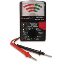 Gardner Bender Gbt-500A Analog 1.5 V Button Cell/22.5 Photo/Aa/Aaa/12 V/9 V/Lantern Cells & More, Leads Battery Tester,14 Battery Range, Black