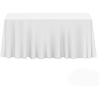 Lanns Linens - 10 Premium 90 X 132 Tablecloths For Weddingbanquetrestaurant - Rectangular Polyester Fabric Table Cloths - White