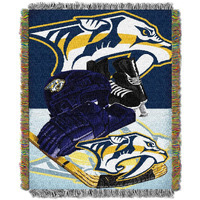 Northwest Nhl Nashville Predators Unisex-Adult Woven Tapestry Throw Blanket, 48"" X 60"", Home Ice Advantage