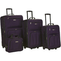 Rockland Journey Softside Upright Luggage Set, Expandable, Purple, 4-Piece (14192428)