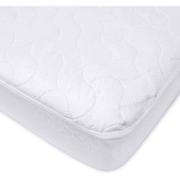 American Baby Company Waterproof   Fitted   Crib And Toddler   Mattress Protector, Quilted, And Noiseless   Crib & Toddler   Mattress Pad Cover, White, 52""X28""X9""