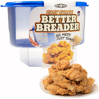 The Original Better Breader Bowl- All-In-One Mess-Free Batter Breading Station For Home & On-The-Go- Pour Seasoning, Add Meat Or Veggies & Shake For The Perfect Coating- Ideal For Thanksgiving Recipes
