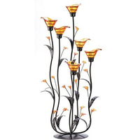 Accent Plus 12793 Amber Calla Lilly Candleholder, Multicolor
