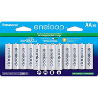 Panasonic Bk-3Mcca16Fa Eneloop Aa 2100 Cycle Ni-Mh Pre-Charged Rechargeable Batteries, (Package Includes 16Aa Blue Or 16Aa White)