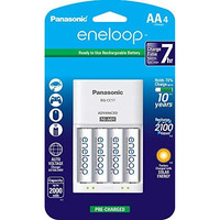 Panasonic K-Kj17Mca4Ba Advanced Individual Cell Battery Charger Pack With 4 Aa Eneloop 2100 Cycle Rechargeable Batteries
