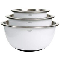 Oxo Good Grips 3-Piece Stainless-Steel Mixing Bowl Set, White