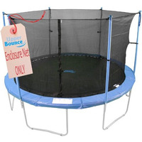 Upper Bounce Trampoline Safety Enclosure Net, Fits 12 Ft Round Frame, Using 4 Poles (Or 2 Arches) - Adjustable Straps