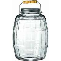 Anchor Hocking 25-Gallon Glass Barrel Jar With Lid, Brushed Aluminum, Set Of 1
