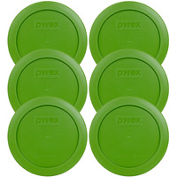 Pyrex Bundle - 6 Items: 7200-Pc 2-Cup Lawn Green Plastic Food Storage Lids