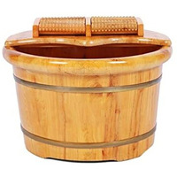 Solid Cedar Wood Foot Basin Tub Bucket For Foot Bath, Massage, Spa, Sauna, Soak, 16""