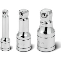 Powerbuilt 1/2-Inch Drive Wobble Extension Set, 3 Piece, 1/4-Inch, 3/8-Inch, 1/2-Inch, Up To 25 Degree - 640849