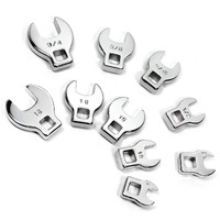 10 Piece 3/8 Inch Drive Sae And Metric Crowfoot Wrench Set
