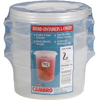 Cambro 2-Quart Round Food-Storage Container With Lid, Set Of 3
