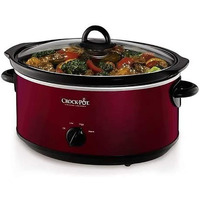 Crock-Pot Scv700Krnp Large 7 Quart Capacity Versatile Food Slow Cooker Home Cooking Kitchen Appliance, Red