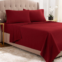 Empyrean Queen Sheets - 4 Pc Super Soft Bed Sheets Queen Size - Double Brushed Microfiber Queen Size Sheets - Hotel Luxury Burgundy Red Queen Bed Sheets Set, With 4 Corner Elastic Straps