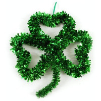 St. Patricks Day Tinsel Shamrock Wall Decoration By Greenbrier