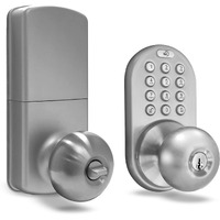Milocks Tkk-02Sn Tkk-Sn Digital Door Knob Handle Lock With Electronic Keypad - Keyless Entry Smart Door Lock With Adjustable Latch Locks, Audible Tones For Interior Front Doors & More, Satin Nickel
