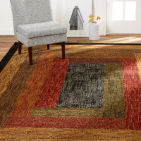 Home Dynamix Royalty Vega Contemporary Geometric Area Rug, Blackbrown, 52X72