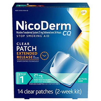 Nicoderm Cq Step 1 Nicotine Clear Patch, 14 Count (Pack Of 1)