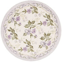 Safavieh Chelsea Collection Hk54A Hand-Hooked French Country Wool Area Rug, 4 X 4 Round, Ivory