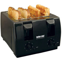 Better Chef 4 Slice Dual-Control Black Toaster,Im-242B