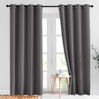 Nicetown Gray Blackout Curtains For Bedroom 84 Inches Long - Thermal Curtains & Drapes Grommet Noise Reducing Room Darkening Solid Window Panels For Living Room (2 Panels, W52 X L84, Grey)