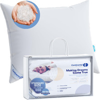 Continental Bedding Luxury Goose Feather Down Pillows Standard Size Pack Of 1 - Family Made In New York - Breathable Bed Pillows For Sleeping, Back, Side, Stomach Sleepers - 5050 Comfort And Support