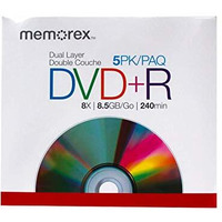 Memorex 8.5Gb 8X Double Layer Dvd+R (5 Pack)