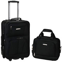 Rockland Fashion Softside Upright Luggage Set, Expandable, Black, 2-Piece (14/19)