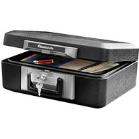 Sentrysafe Fireproof Safe Box With Key Lock, Chest Safe With Carrying Handle To Secure Valuables And Jewelry, 0.25 Cubic Feet, 6.3 X 15.3 X 12.1 Inches, 1160