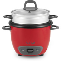 Aroma Housewares Arc-743-1Ngr 6-Cup (Cooked) (3-Cup Uncooked) Pot Style Rice Cooker And Food Steamer,Red